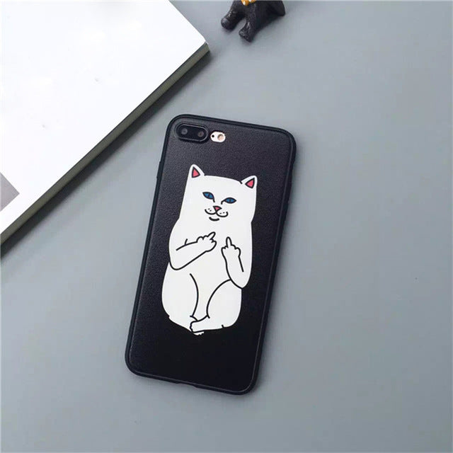 Finger Cat Case For iPhone 5 5s SE 6 6s 6s Plus 7 7 Plus - myiphonexcase