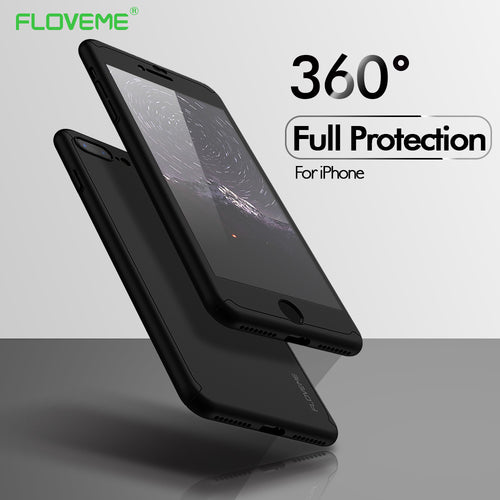 360 Protective Case For iPhone - Glass Front & Back Cover Full Body Coverage Protection Shells - myiphonexcase