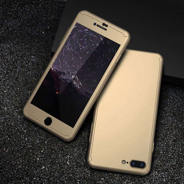 360 Protective Case For iPhone - Glass Front & Back Cover Full Body Coverage Protection Shells - myiphonexcase