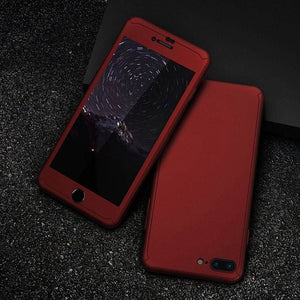 360 Protective Case For iPhone - Glass Front & Back Cover Full Body Coverage Protection Shells - myiphonexcase