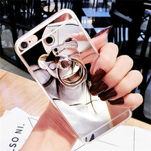 Luxury Soft Mirror With 360 Metal Bear Ring Case Cover For iPhone - myiphonexcase